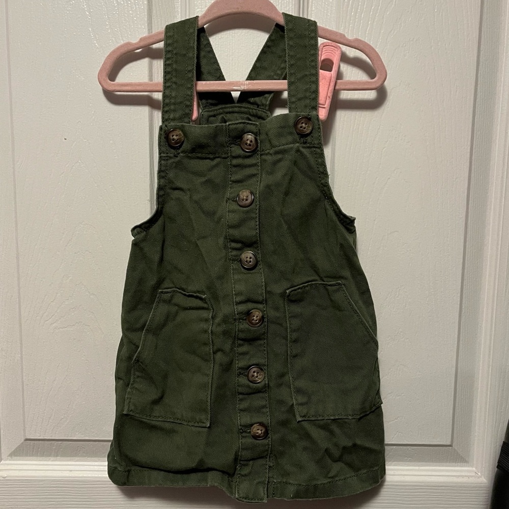2T Olive green overalls